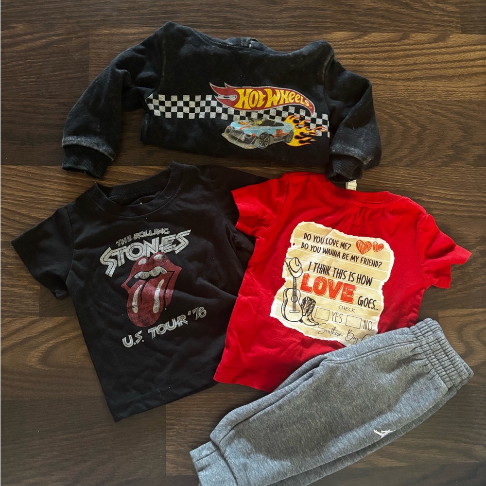 Hot Wheels and Rolling Stones Kids Outfit Set